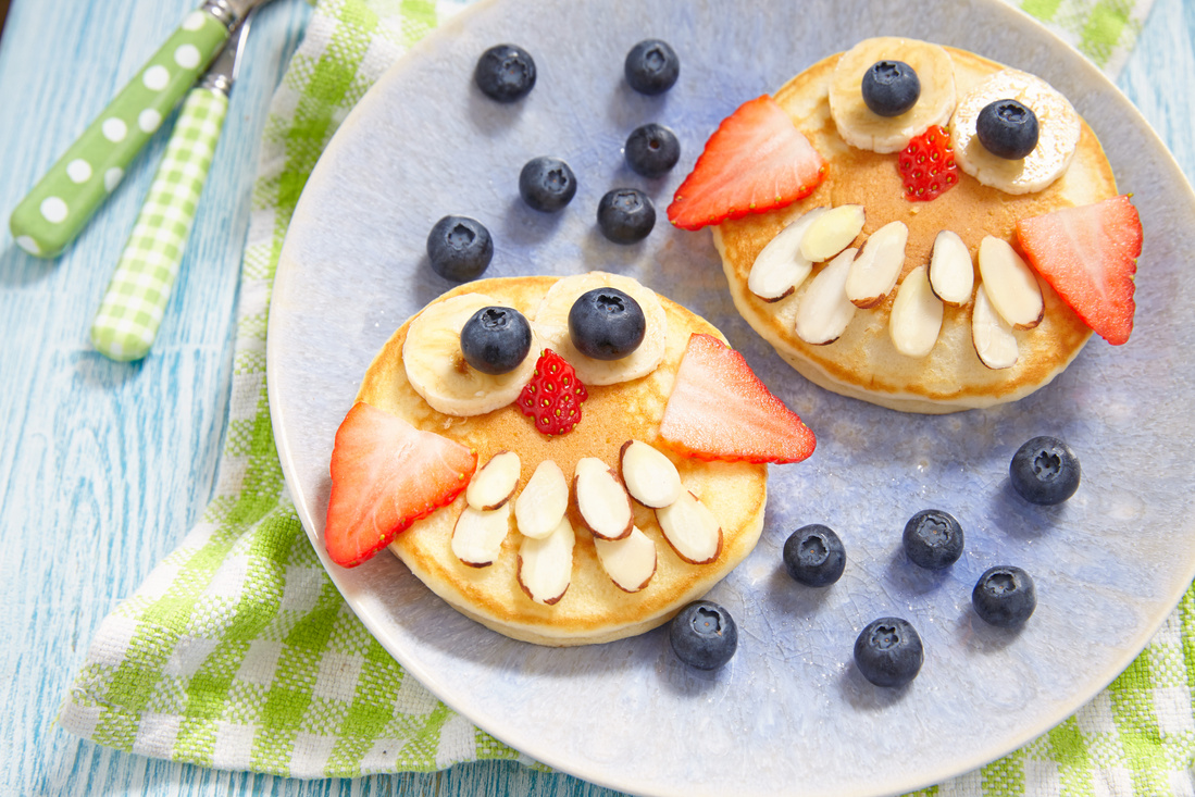 Owl pancakes for kids breakfast